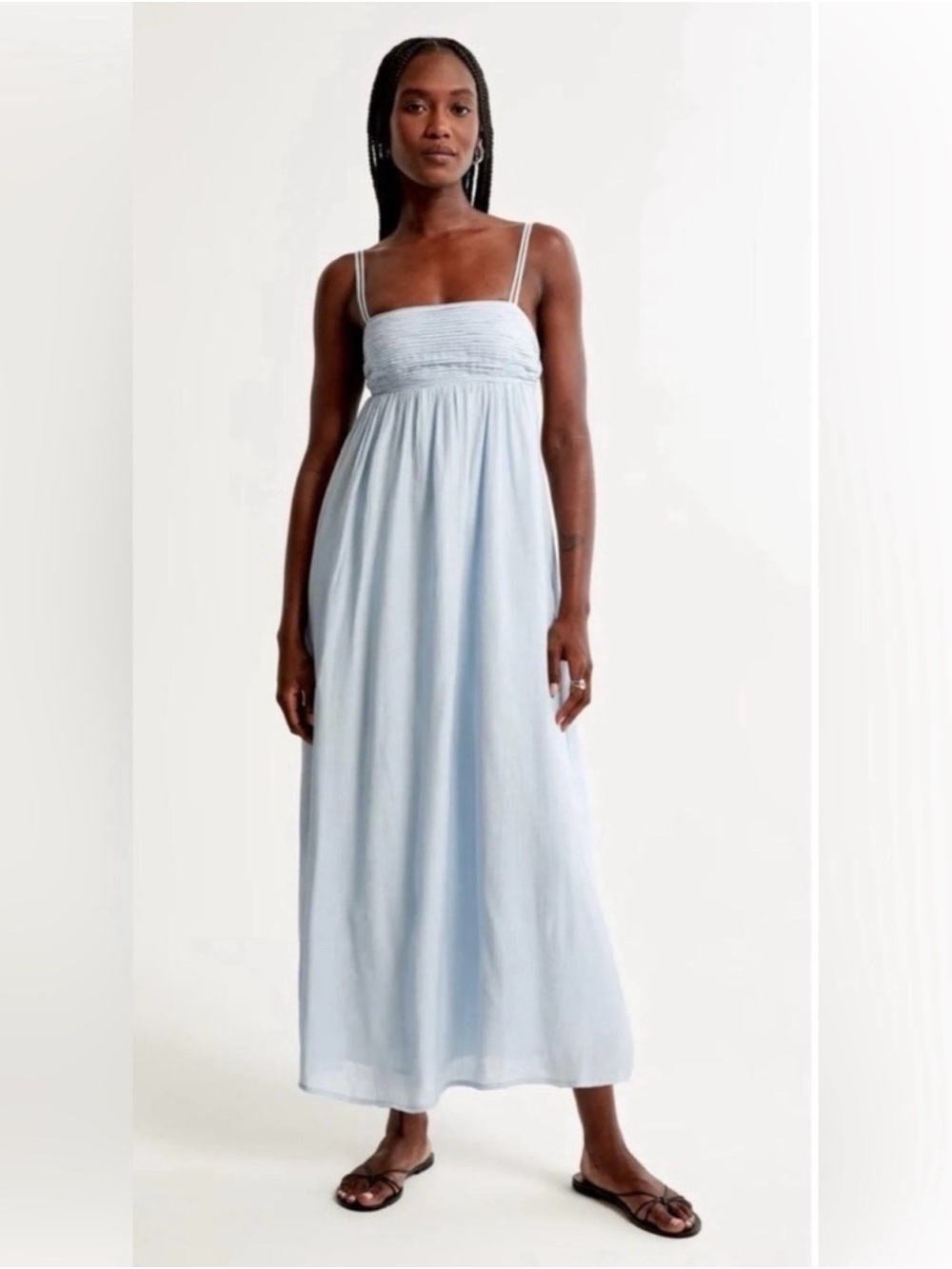 Abercrombie & Fitch Light Blue Smocked Maxi Dress